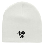 Boat Propeller Embroidered 8 inch Acrylic Short Blank Beanie - White OSFM