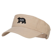 Papa Bear Embroidered Pro Style Cotton Washed Visor