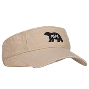 Papa Bear Embroidered Pro Style Cotton Washed Visor