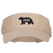 Papa Bear Embroidered Pro Style Cotton Washed Visor