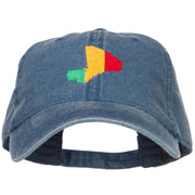 Mali Map Flag Embroidered Washed Cap