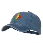 Mali Map Flag Embroidered Washed Cap