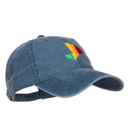 Mali Map Flag Embroidered Washed Cap