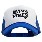 Mama Vibes Embroidered Summer Foam Mesh Trucker Cap - Royal-White OSFM