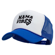 Mama Vibes Embroidered Summer Foam Mesh Trucker Cap - Royal-White OSFM