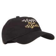 Glitter Happy New Year Embroidered Unstructured Washed Cap