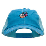 Vacation Coconut Embroidered Low Profile Special Cotton Mesh Cap - Aqua OSFM