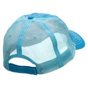 Vacation Coconut Embroidered Low Profile Special Cotton Mesh Cap - Aqua OSFM