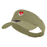 Nurse with Heart Embroidered Cotton Twill Sun Visor - Khaki OSFM