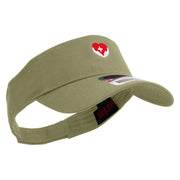 Nurse with Heart Embroidered Cotton Twill Sun Visor - Khaki OSFM