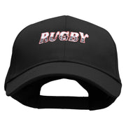 Rugby Word Embroidered Low Profile Structured  Cap - Black OSFM