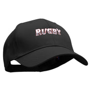 Rugby Word Embroidered Low Profile Structured  Cap - Black OSFM