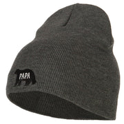 Papa Bear Embroidered Knitted Short Beanie