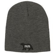 Papa Bear Embroidered Knitted Short Beanie