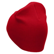 Boat Propeller Embroidered 8 inch Acrylic Short Blank Beanie - Red OSFM