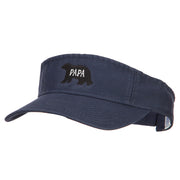 Papa Bear Embroidered Pro Style Cotton Washed Visor