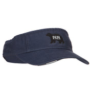 Papa Bear Embroidered Pro Style Cotton Washed Visor