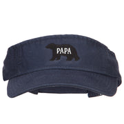 Papa Bear Embroidered Pro Style Cotton Washed Visor