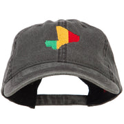 Mali Map Flag Embroidered Washed Cap