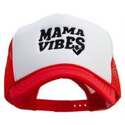 Mama Vibes Embroidered Summer Foam Mesh Trucker Cap - Red-White OSFM