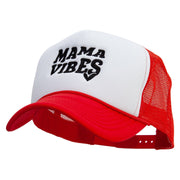 Mama Vibes Embroidered Summer Foam Mesh Trucker Cap - Red-White OSFM