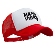 Mama Vibes Embroidered Summer Foam Mesh Trucker Cap - Red-White OSFM