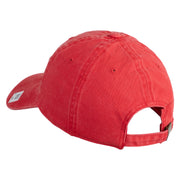 USMC Semper Fi Embroidered Washed Solid Pigment Dyed Cotton Twill Brass Buckle Cap - Red OSFM
