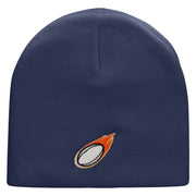 Flaming Rugby Embroidered 8 inch Acrylic Short Blank Beanie - Navy OSFM