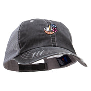 Vacation Coconut Embroidered Low Profile Special Cotton Mesh Cap - Black OSFM