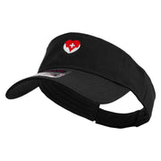 Nurse with Heart Embroidered Cotton Twill Sun Visor - Black OSFM