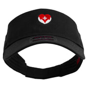 Nurse with Heart Embroidered Cotton Twill Sun Visor - Black OSFM