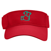 Betting Money Embroidered Cotton Twill Sun Visor - Red OSFM