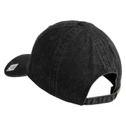 USMC Semper Fi Embroidered Washed Solid Pigment Dyed Cotton Twill Brass Buckle Cap - Black OSFM