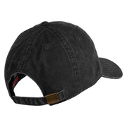 USMC Semper Fi Embroidered Washed Solid Pigment Dyed Cotton Twill Brass Buckle Cap - Black OSFM