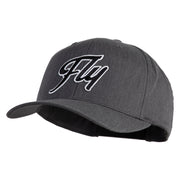 Fly Black Patched Retro Cotton Blend Snapback Cap - Dark Heather OSFM