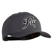 Fly Black Patched Retro Cotton Blend Snapback Cap - Dark Heather OSFM