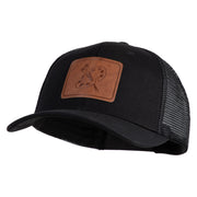 Artist Palette Faux Leather Patched Mesh Trucker Cap - Black Black OSFM