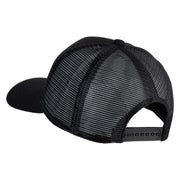 Artist Palette Faux Leather Patched Mesh Trucker Cap - Black Black OSFM