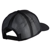 Artist Palette Faux Leather Patched Mesh Trucker Cap - Black Black OSFM