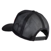 U.S. Marine Retired Red Patched Solid Cotton Twill Mesh Prostyle Cap - Black OSFM