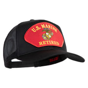 U.S. Marine Retired Red Patched Solid Cotton Twill Mesh Prostyle Cap - Black OSFM