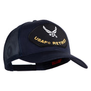 USAF Retired Patched Solid Cotton Twill Mesh Prostyle Cap - Navy OSFM