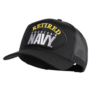 Retired America's Navy Patched Solid Cotton Twill Mesh Prostyle Cap - Black OSFM