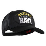 Retired America's Navy Patched Solid Cotton Twill Mesh Prostyle Cap - Black OSFM