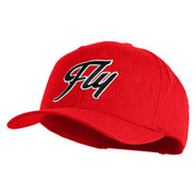Fly Black Patched Retro Cotton Blend Snapback Cap - Red OSFM