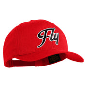 Fly Black Patched Retro Cotton Blend Snapback Cap - Red OSFM