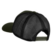 Artist Palette Faux Leather Patched Mesh Trucker Cap - Olive Black OSFM