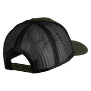 Artist Palette Faux Leather Patched Mesh Trucker Cap - Olive Black OSFM