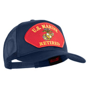 U.S. Marine Retired Red Patched Solid Cotton Twill Mesh Prostyle Cap - Navy OSFM
