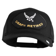USAF Retired Patched Solid Cotton Twill Mesh Prostyle Cap - Black OSFM